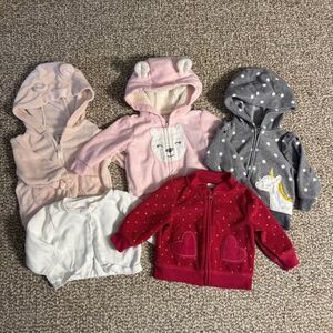 5-Piece Baby Girl Sweatshirt Clothing Bundle (0-3 and 3 Months) Starter Wardrobe